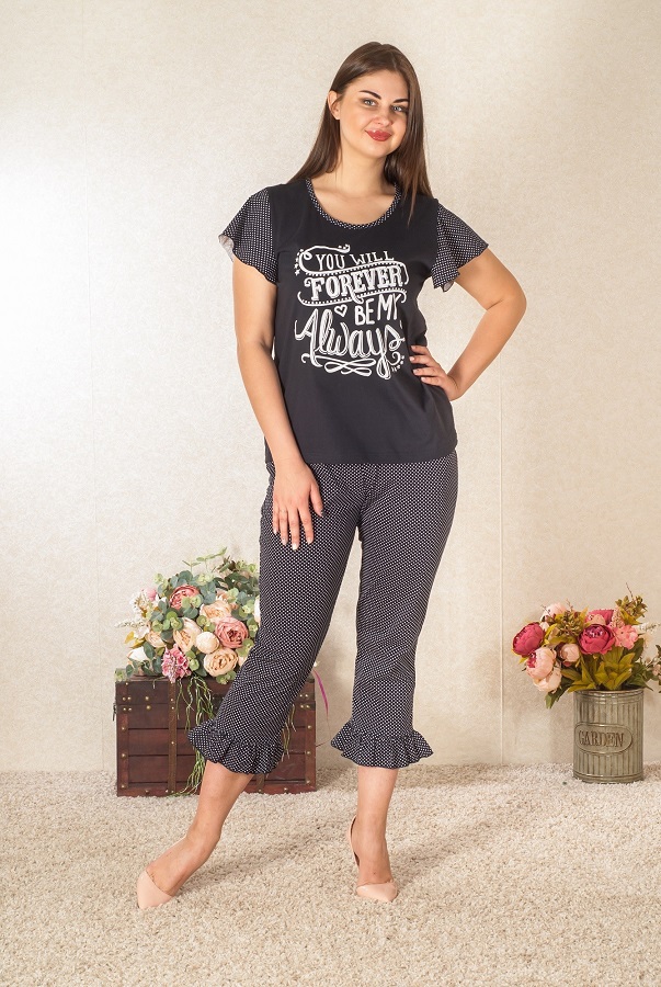 

Костюм женский домашний "Горошина" футболка и бриджи