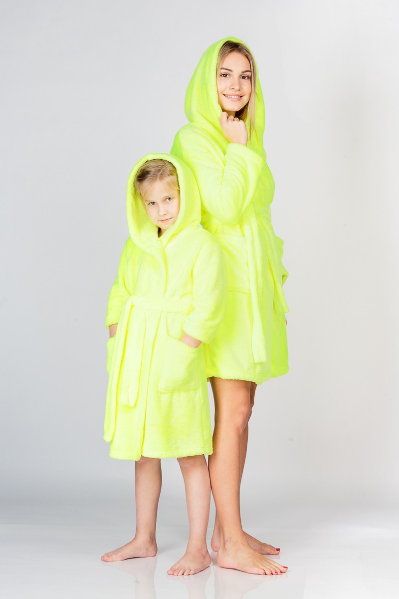 

Комплект из двух халатов "Неон Жёлтый" женский и детский