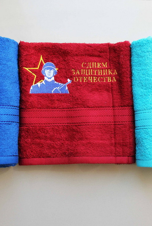 

Полотенце махровое "Защитник" с вышивкой