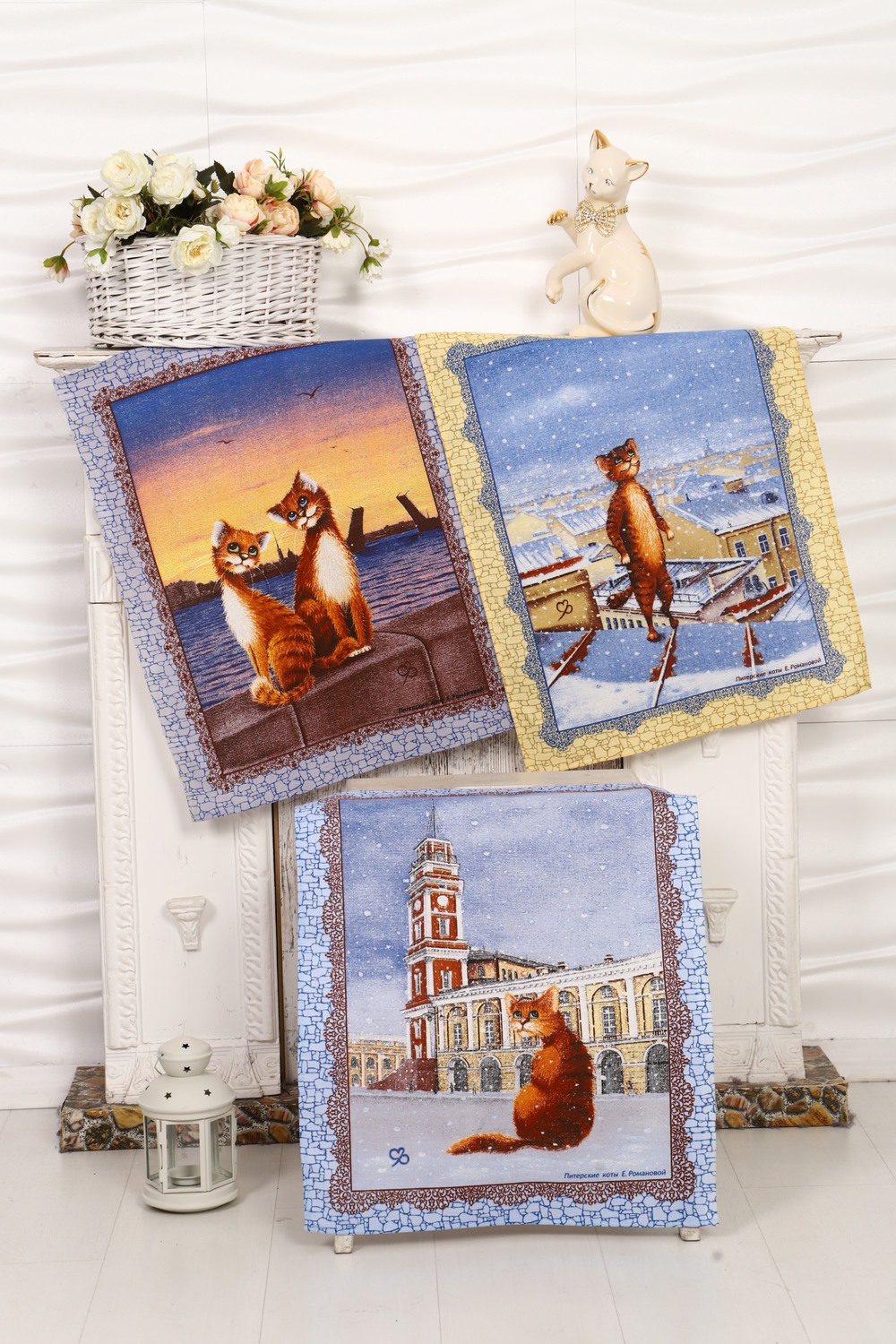 

Набор полотенец "Питерские коты" из 3 штук