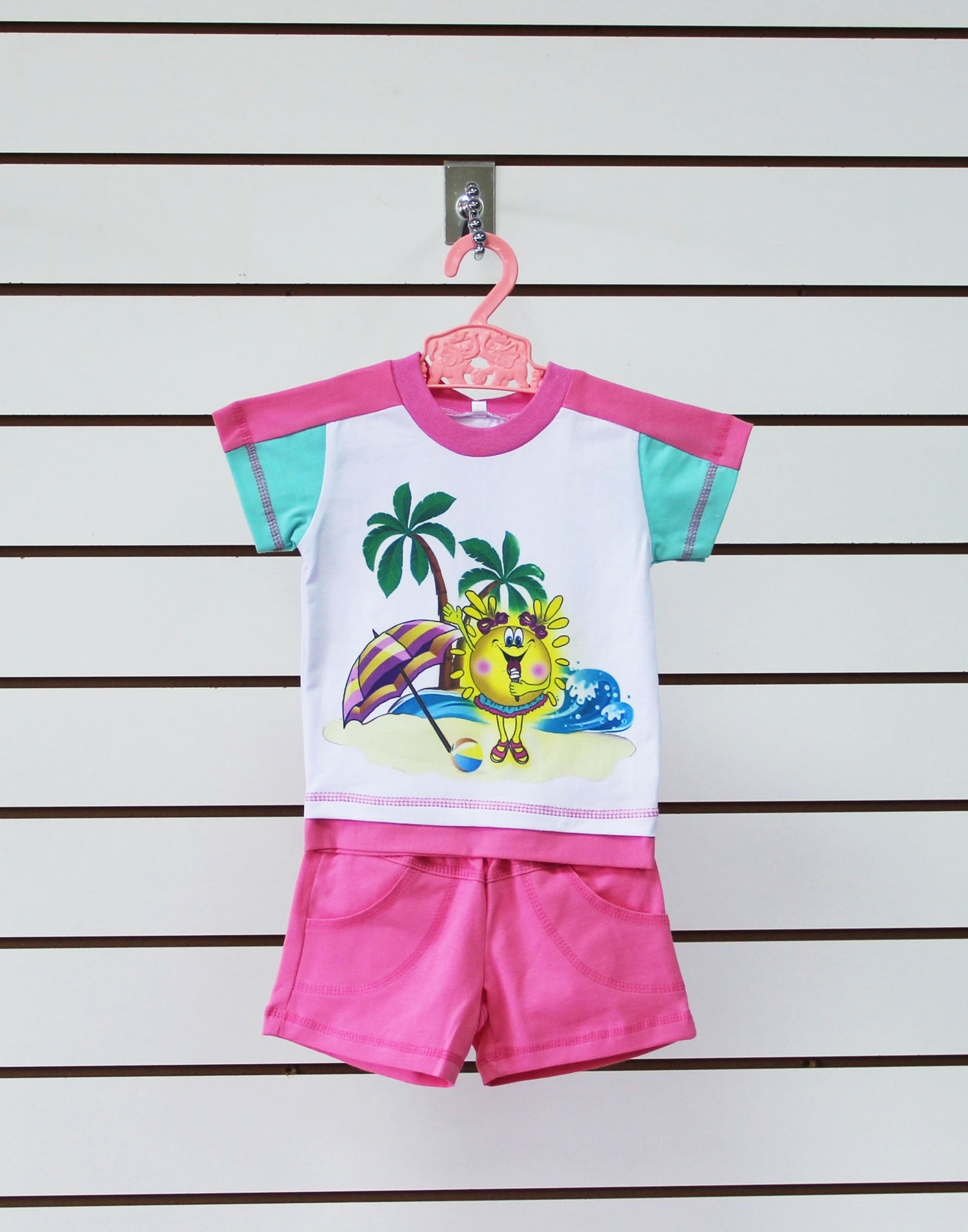 Комплект одежды детский"Солнышко-2" футболка рукав лампас и шорты