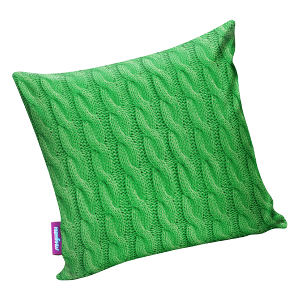 Антистрессовая подушка "Вязанные косички" зеленый