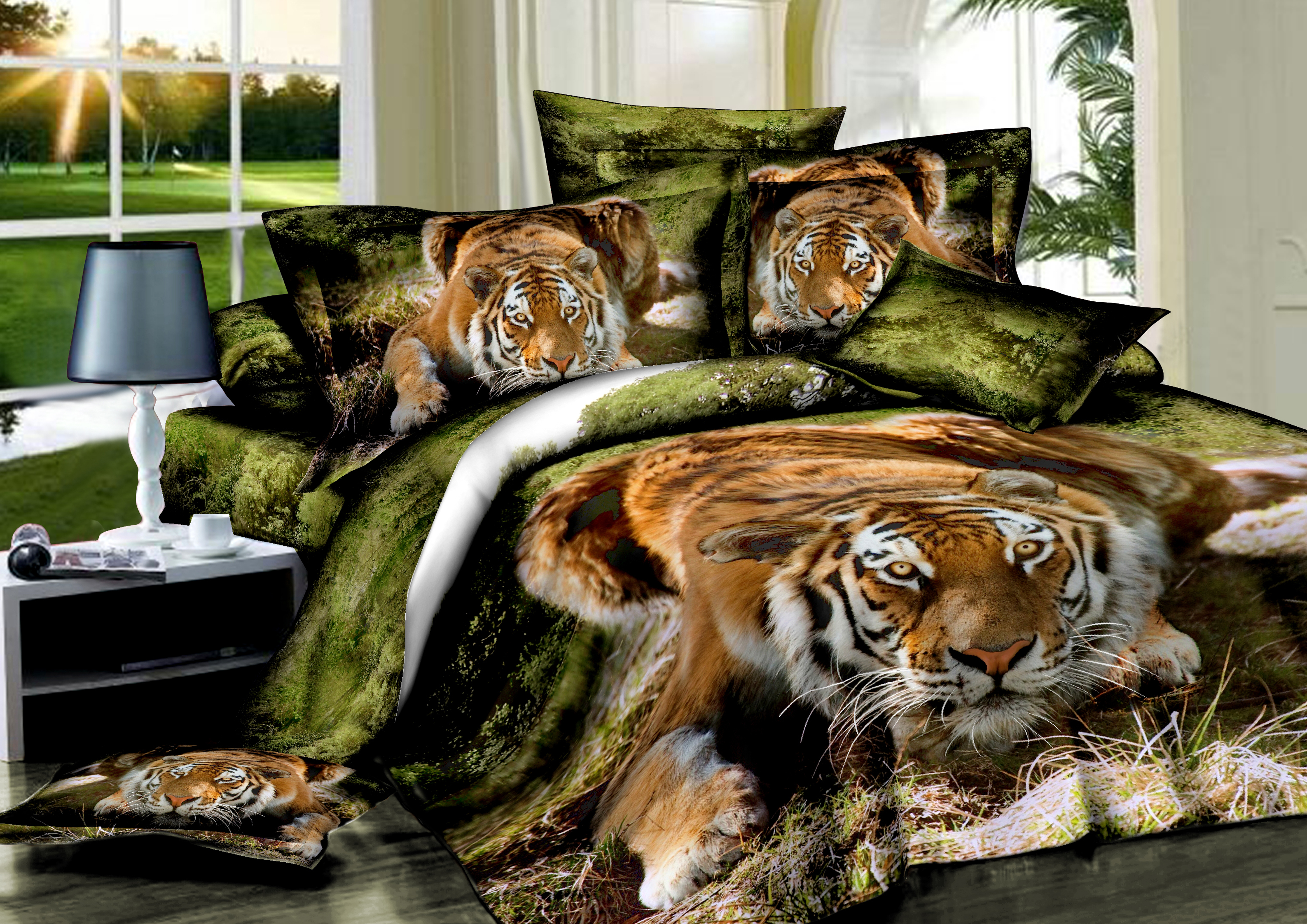 Комплект постельного белья "Тигр в траве" из сатина