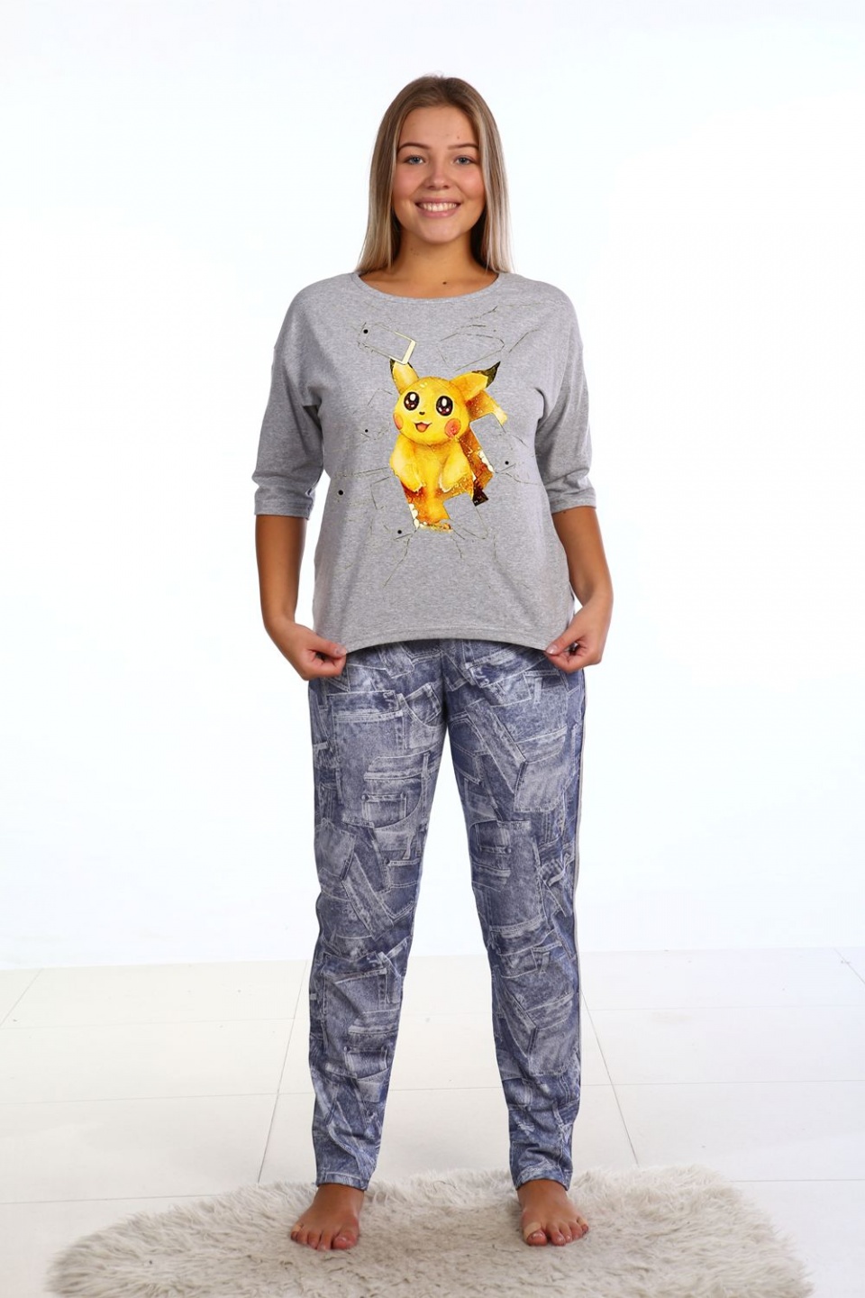Пижама женская "Покемон" футболка и брюки