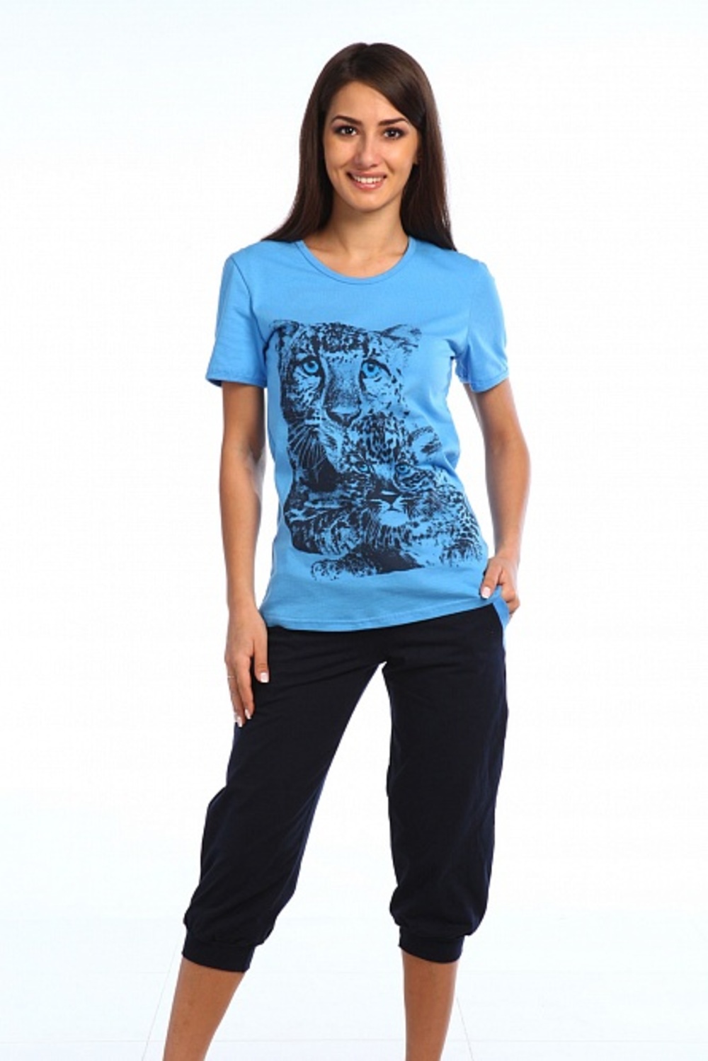 Комплект женский "Леопард" футболка и бриджи