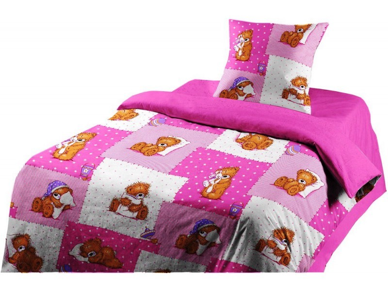 Комплект детского постельного белья "Мишка Тедди (розовый)"