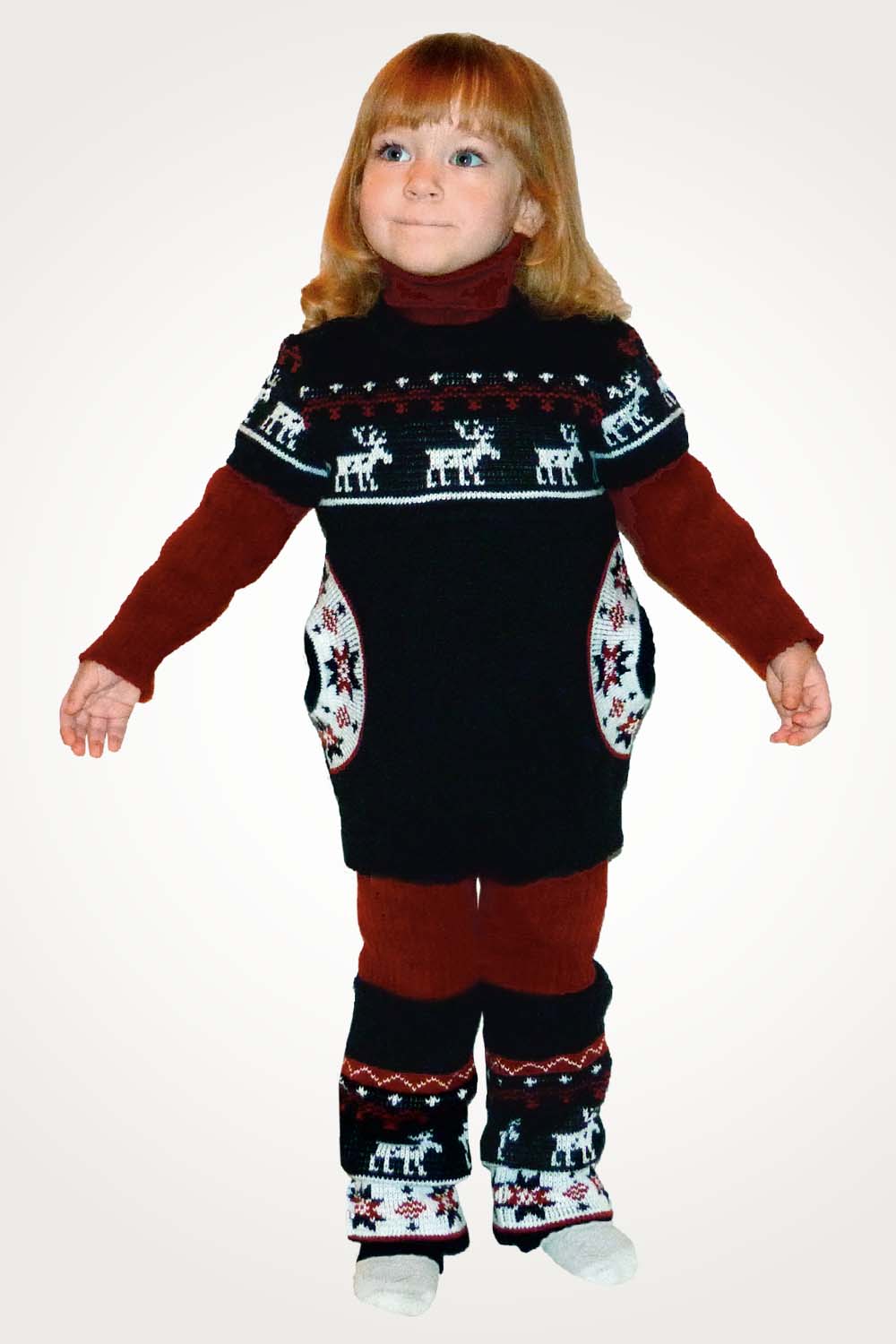 Комплект детский шерстяной "Зимний" (туника с коротким рукавом+гетры)