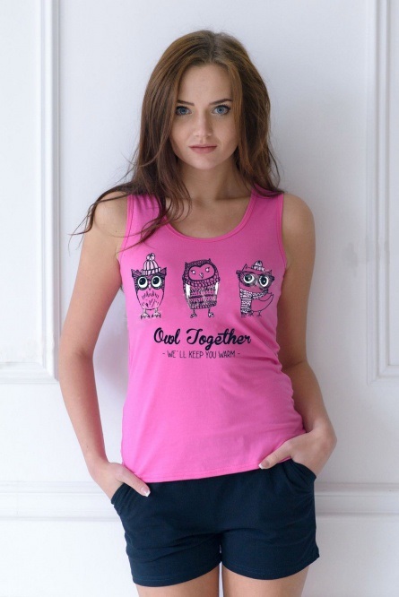 Комплект женский "Owl Together" майка + шорты