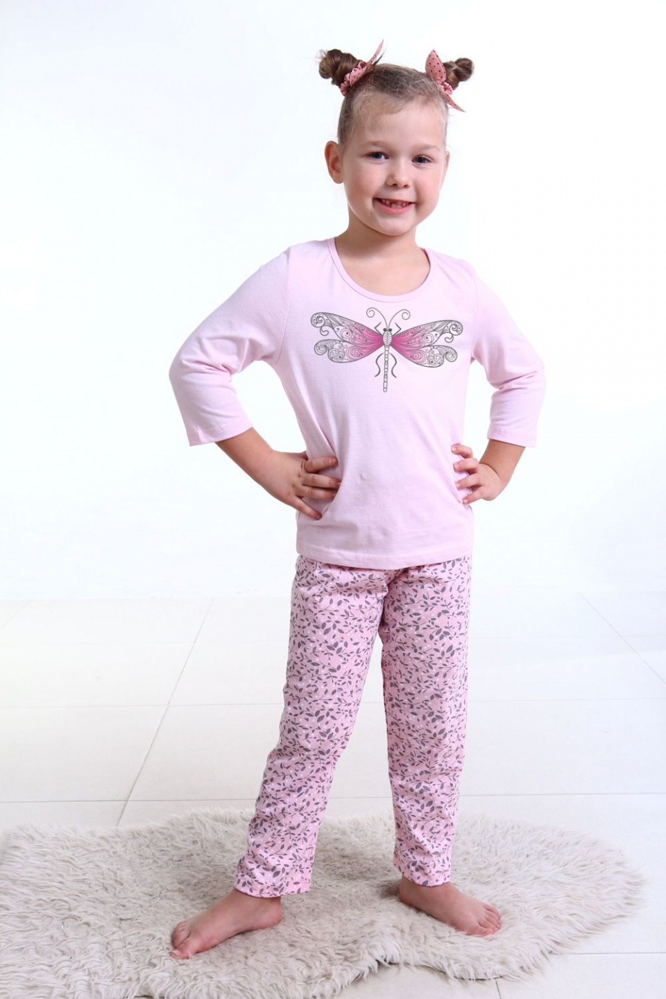 Пижама детская для девочки "Стрекоза" футболка и брюки