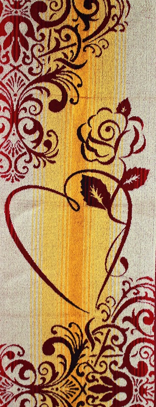 Полотенце махровое жаккардовое "Роза с сердцем"