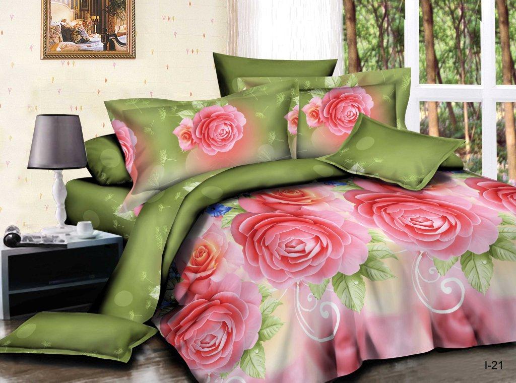 Комплект постельного белья из полисатина "Розовое лето"