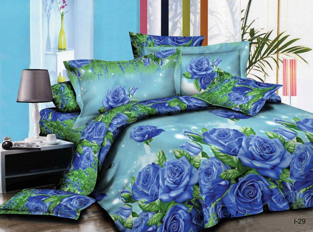 Комплект постельного белья из полисатина "Голубая роза"