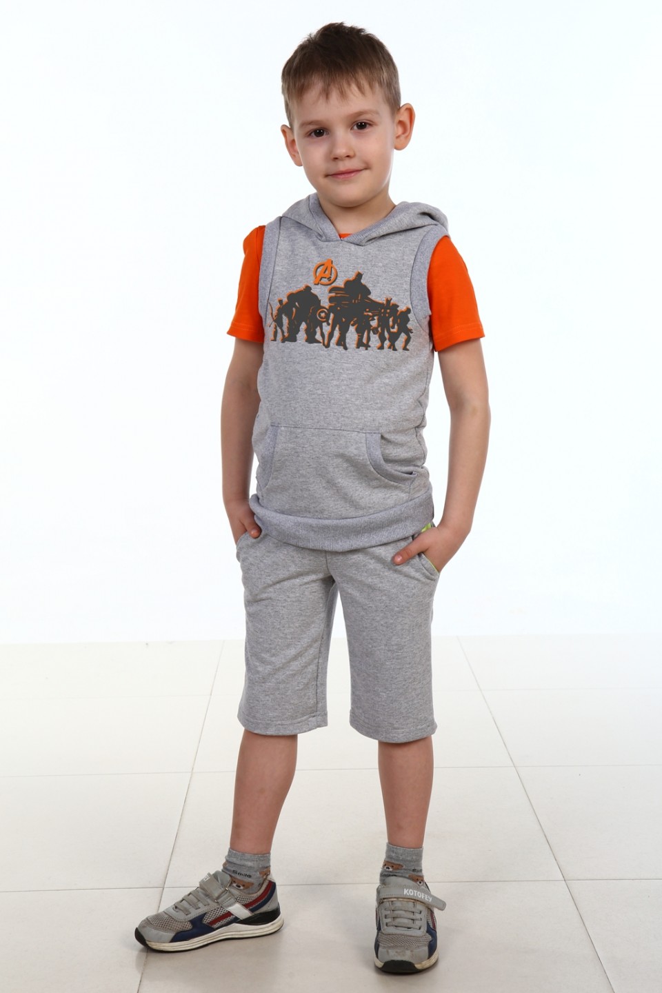 Костюм-тройка детский "A-team" шорты, жилет и футболка