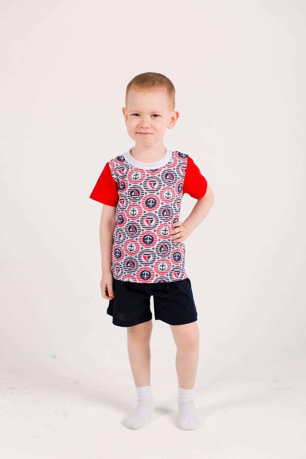 Костюм детский для мальчика "Якорёк" футболка и шорты
