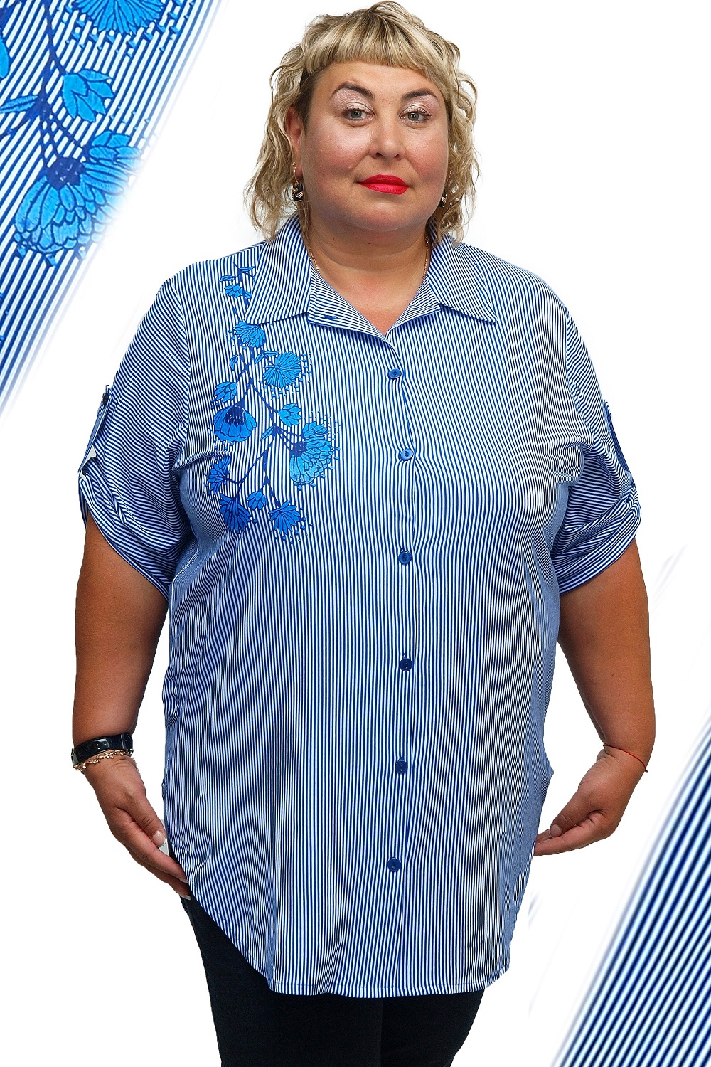 Рубашка женская "Кэмерон" с рукавом до локтя