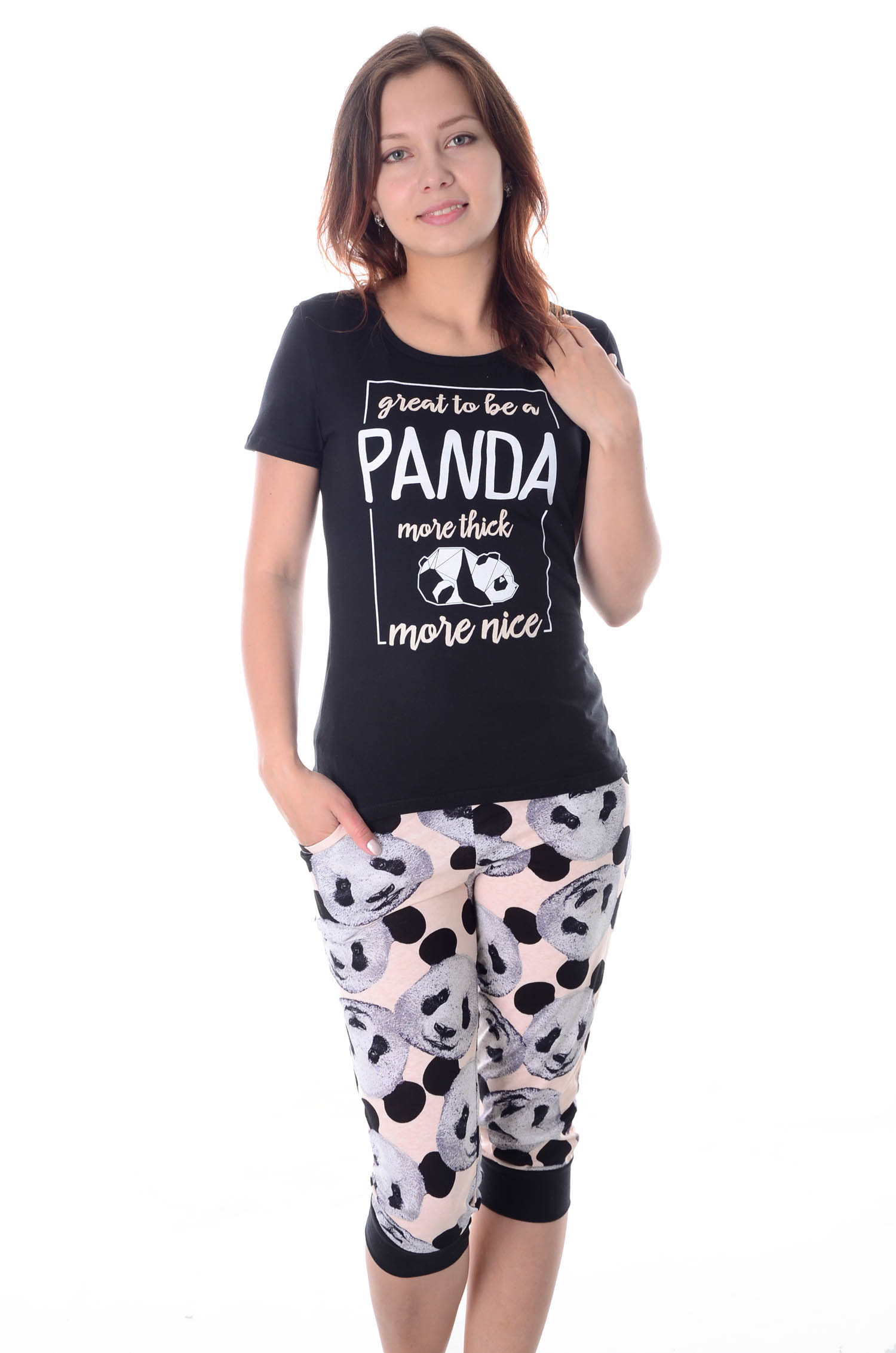 Костюм женский "Панда" футболка и бриджи