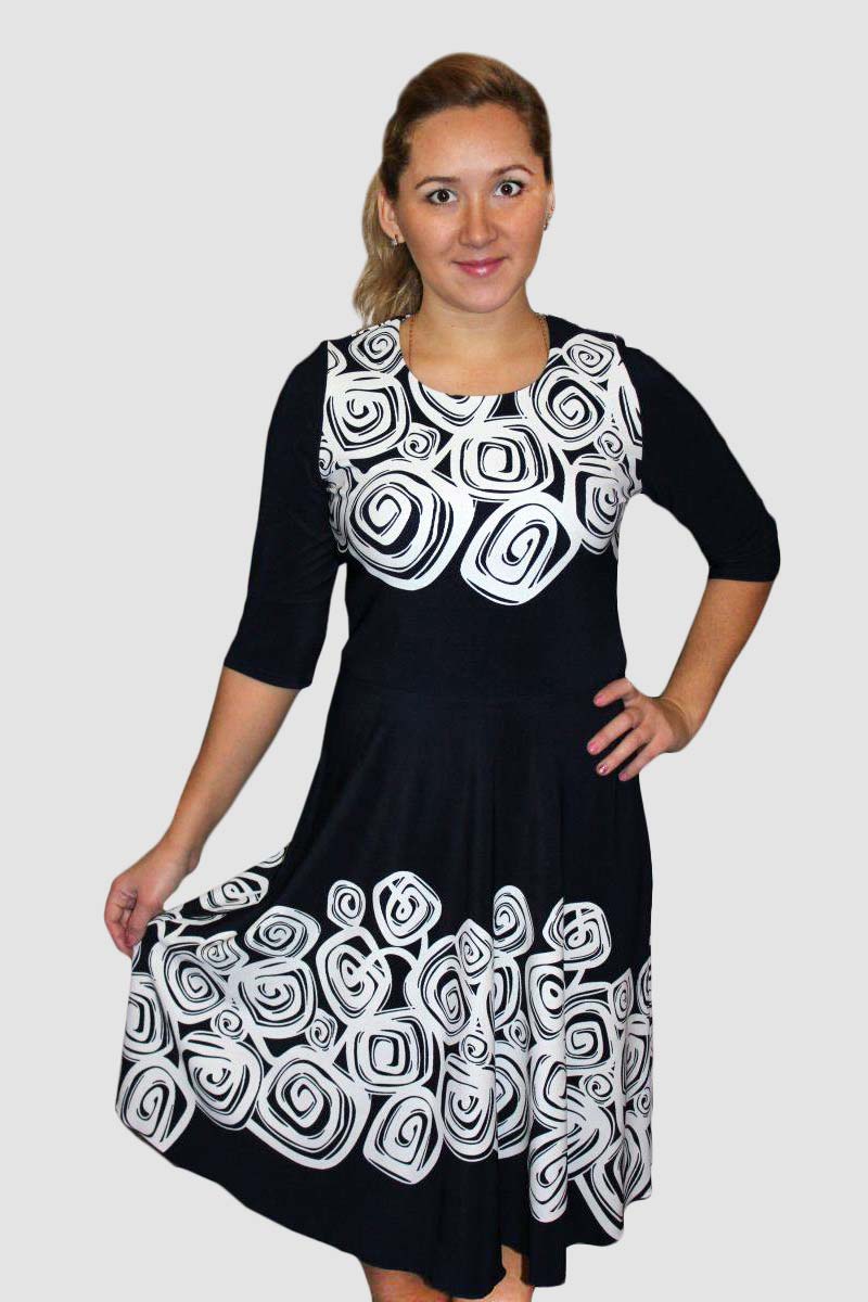 Платье женское "Эдна" с круглым вырезом