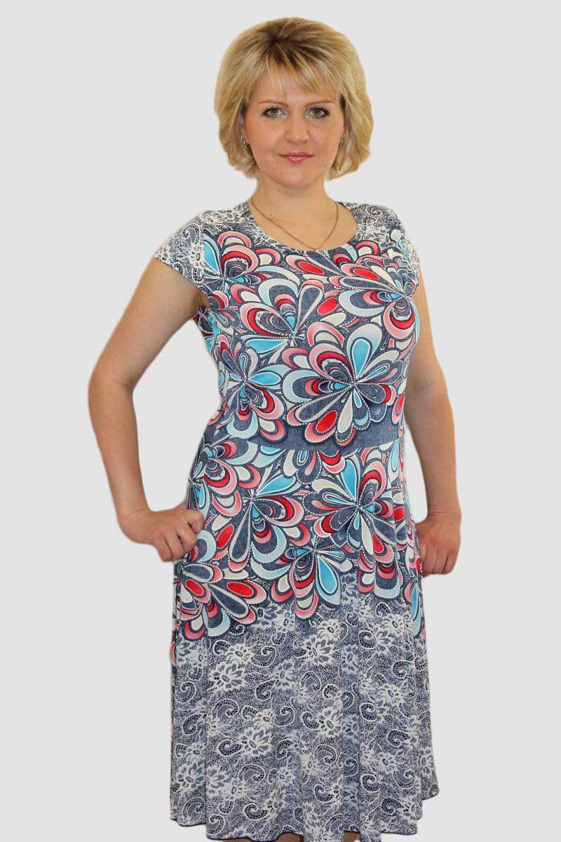 Платье женское "Загадка" с коротким рукавом