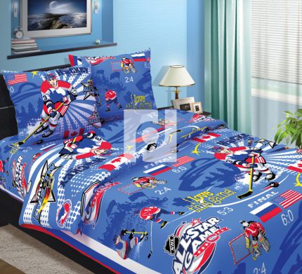 Комплект постельного белья "Хоккей" детский