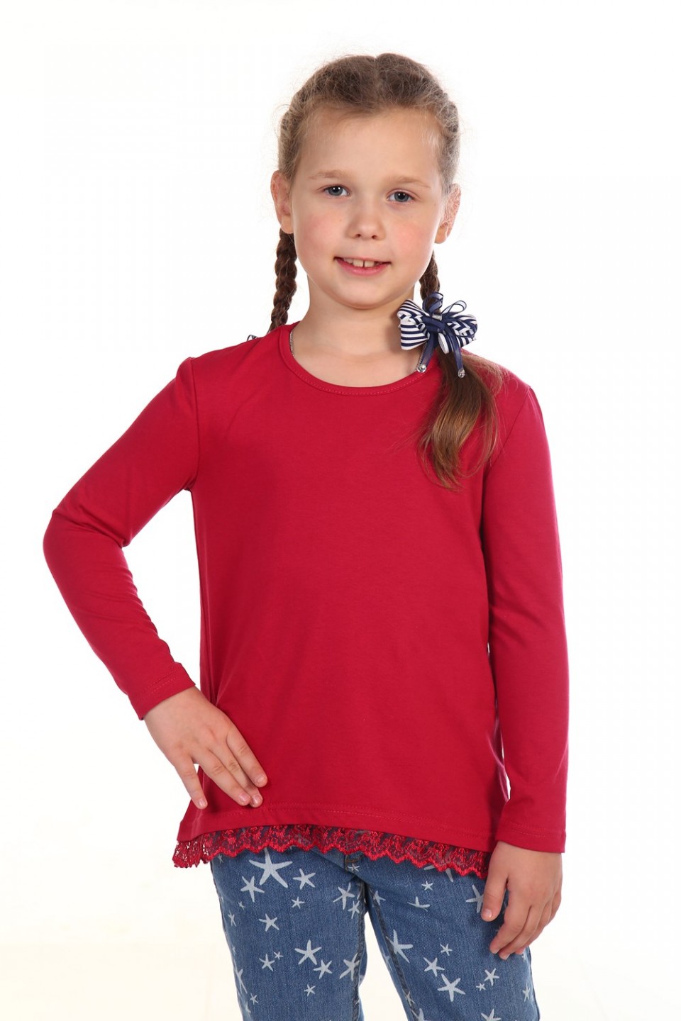 Блузка детская "Кимми" с кружевным декором