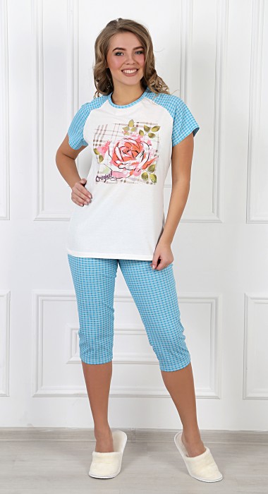 Пижама женская "Стелла" футболка и бриджи
