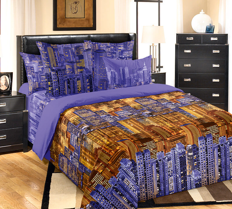 Комплект постельного белья "Панорама 1" из сатина