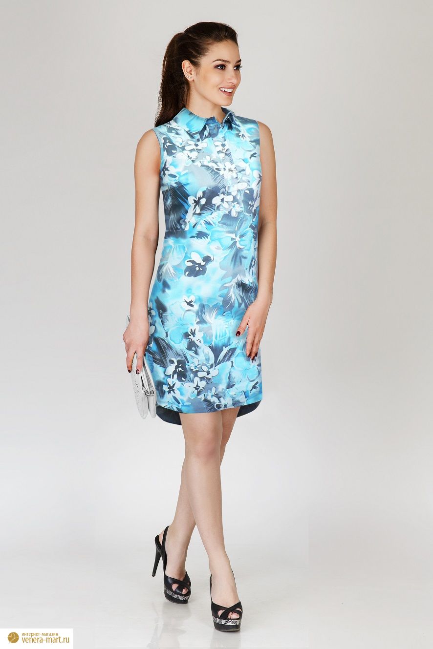 Платье женское "Пекин" со стояче-отложным воротником