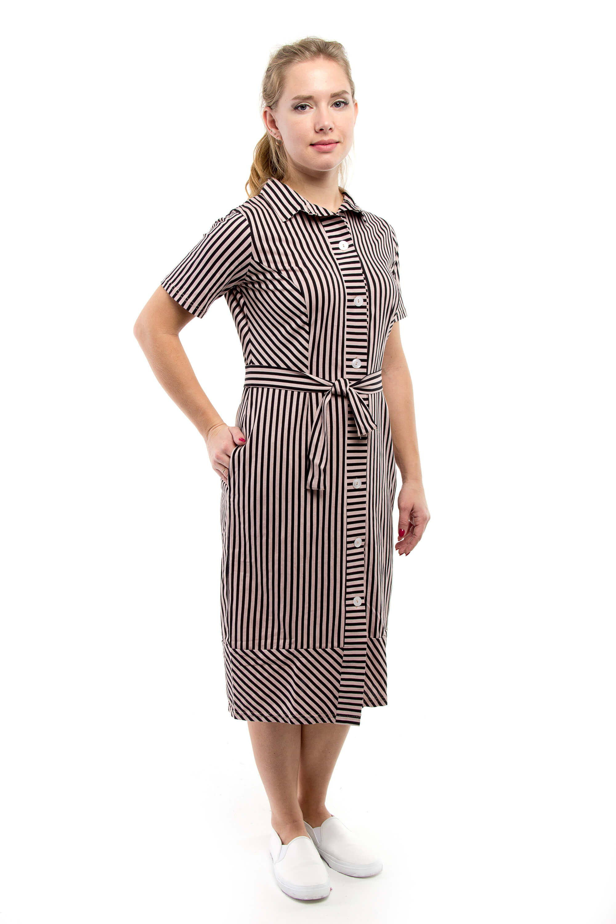 Платье-рубашка женское "Римма" с коротким рукавом