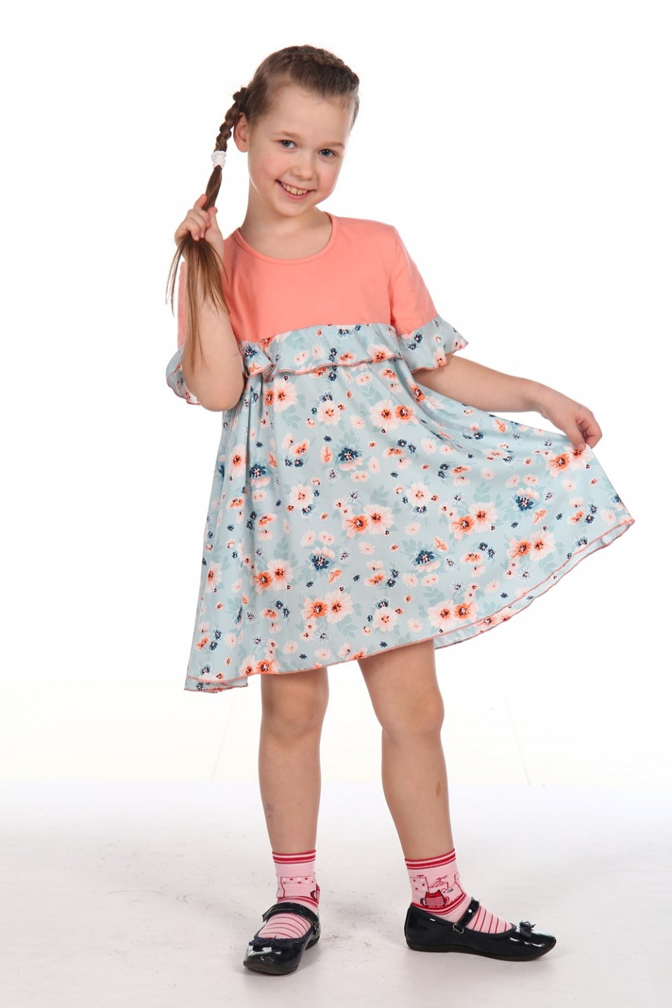 Платье детское "Полевой цвет" с коротким рукавом