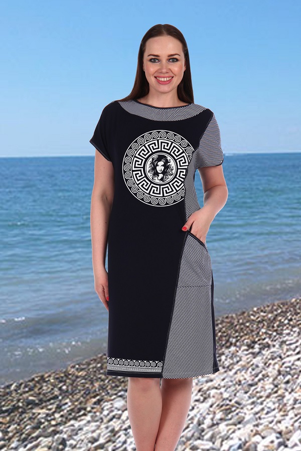 Платье женское "Греция" с коротким рукавом