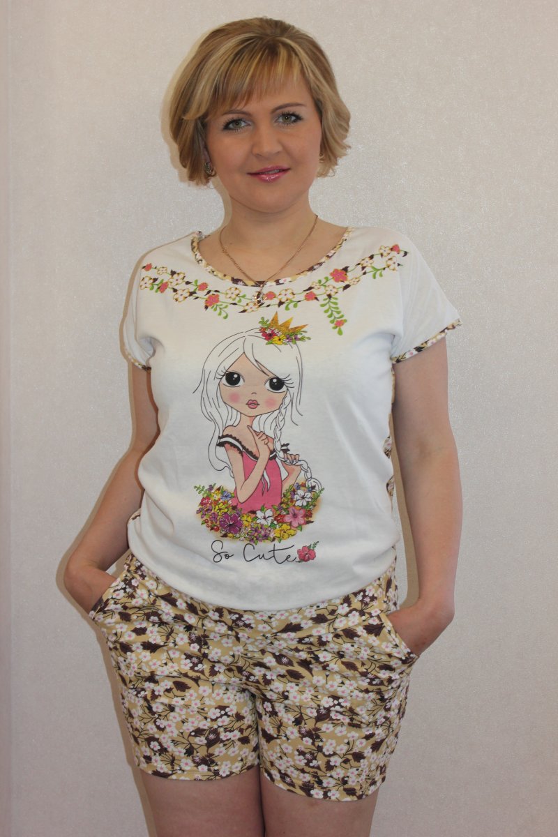 Пижама женская "Клара" футболка и шорты