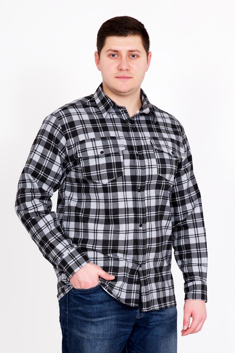 Рубашка мужская "Фланель Д/Р" с длинным рукавом